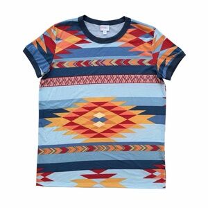 LuLaRoe Southwestern Print Short Sleeve Crew Neck Shirt ~ Women’s XL